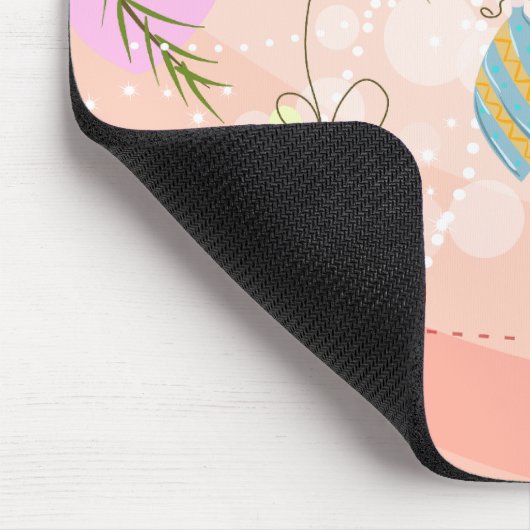  Ornamenten Roze Kerstmis Mousepad Muismat (Hoek)