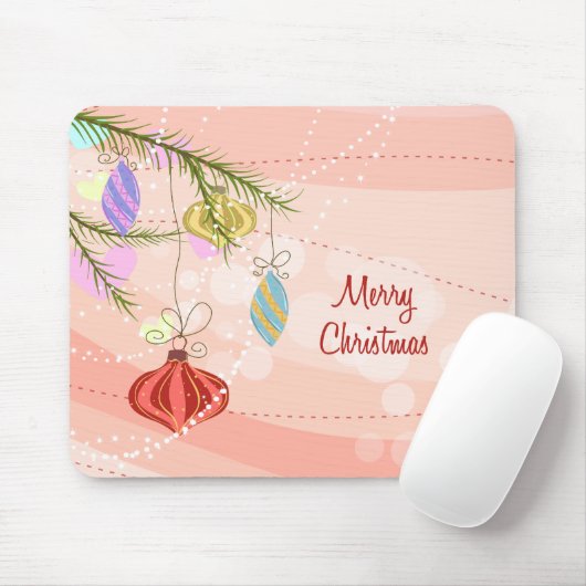  Ornamenten Roze Kerstmis Mousepad Muismat (Met muis)