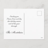 Ornamenten, Silver Script & ingelijste foto - Groe Feestdagenkaart (Achterkant)