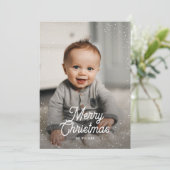 Ornamenten Sneeuwfoto Kerstmis Feestdagenkaart (Staand voorkant)