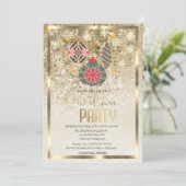 Ornamenten Snowflakes Gold Company Kerst Kaart (Staand voorkant)