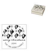 Ornamenten Snowflakes vrolijk kerstscript Rubberstempel (Gestempeld)