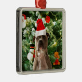 Ornamenten Snowman met Pitbull Dog (Rechts)