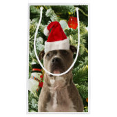 Ornamenten Snowman met Pitbull Dog Klein Cadeauzakje (Voorkant)