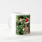 Ornamenten Snowman met Pitbull Dog Koffiemok (Voorkant links)