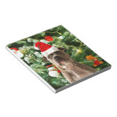 Ornamenten Snowman met Pitbull Dog Notitieblok (Schuin)