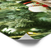 Ornamenten Snowman met Pitbull Dog Poster (Hoek)