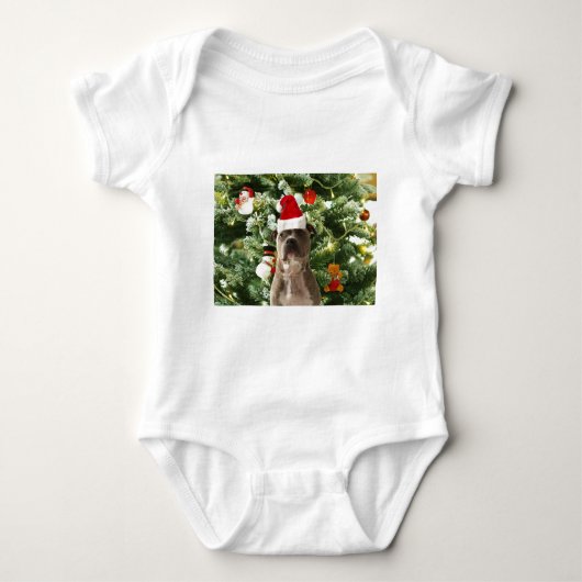 Ornamenten Snowman met Pitbull Dog Romper (Voorkant)