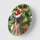 Ornamenten Snowman met Pitbull Dog Ronde Klok (Hoek)