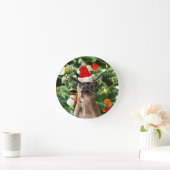 Ornamenten Snowman met Pitbull Dog Ronde Klok (Huis)