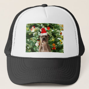 Ornamenten Snowman met Pitbull Dog Trucker Pet