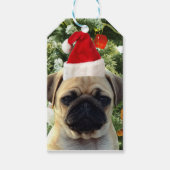 Ornamenten Snowman met Pug Puppy Dog Cadeaulabel (Voorkant)