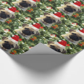 Ornamenten Snowman met Pug Puppy Dog Cadeaupapier (Hoek)
