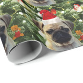 Ornamenten Snowman met Pug Puppy Dog Cadeaupapier (Rol Hoek)