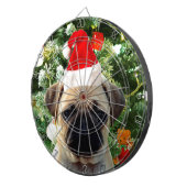 Ornamenten Snowman met Pug Puppy Dog Dartbord (Voorkant Rechts)