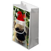 Ornamenten Snowman met Pug Puppy Dog Klein Cadeauzakje (Achterkant Gekanteld)