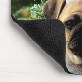 Ornamenten Snowman met Pug Puppy Dog Muismat (Hoek)