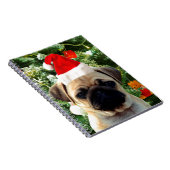 Ornamenten Snowman met Pug Puppy Dog Notitieboek (Rechterzijde)