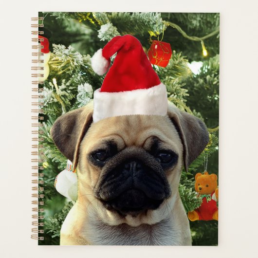 Ornamenten Snowman met Pug Puppy Dog Planner (Voorkant)