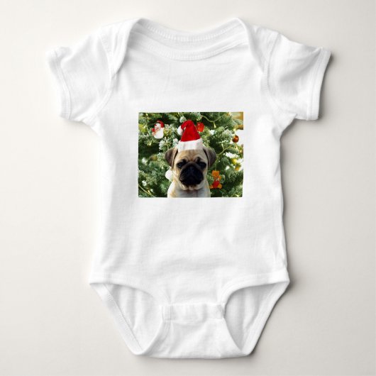 Ornamenten Snowman met Pug Puppy Dog Romper (Voorkant)