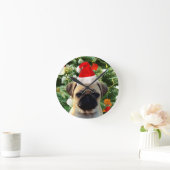 Ornamenten Snowman met Pug Puppy Dog Ronde Klok (Huis)