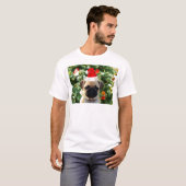 Ornamenten Snowman met Pug Puppy Dog T-shirt (Voorkant volledig)