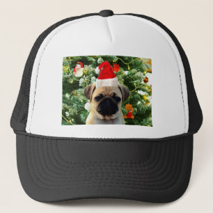 Ornamenten Snowman met Pug Puppy Dog Trucker Pet