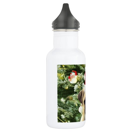 Ornamenten Snowman met Pug Puppy Dog Waterfles (Links)