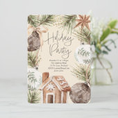 Ornamenten Surround Holiday Party Feestdagenkaart (Staand voorkant)