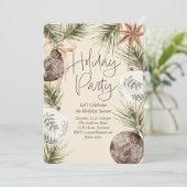 Ornamenten Surround Holiday Party Feestdagenkaart (Staand voorkant)