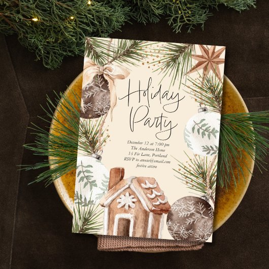 Ornamenten Surround Holiday Party Feestdagenkaart