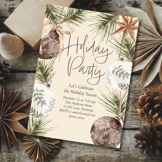 Ornamenten Surround Holiday Party Feestdagenkaart