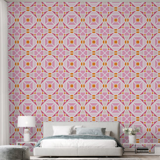 ornamenten tegels print patroontje roze behang