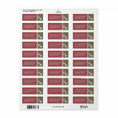 Ornamenten Vakantie retour adreslabels (maroon) Etiket (Full Sheet)