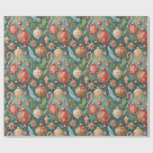 Ornamenten vakantiepatroon cadeaupapier (Vlak)