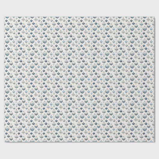 Ornamenten van blauw Antiek Cadeaupapier (Vlak)
