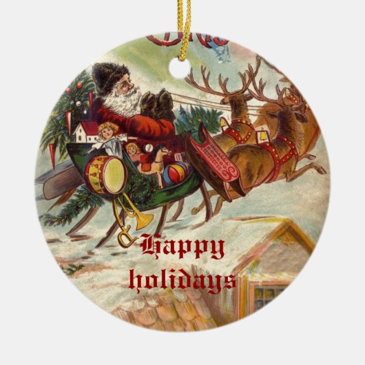  ornamenten van de Santa Claus Reindeer Sleigh (Voorkant)