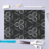 Ornamenten van Delicate Filigree op zwarte achterg Tissuepapier (Craft)