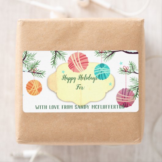 Ornamenten van garen breien haakwerk Kerst sticker (Insitu)