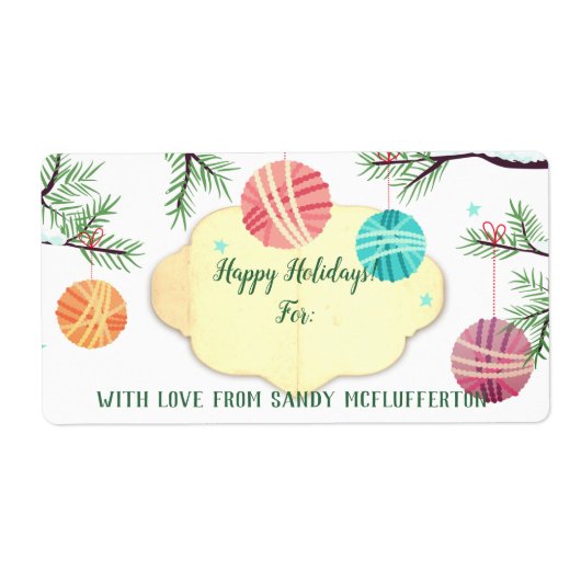 Ornamenten van garen breien haakwerk Kerst sticker (Voorkant)