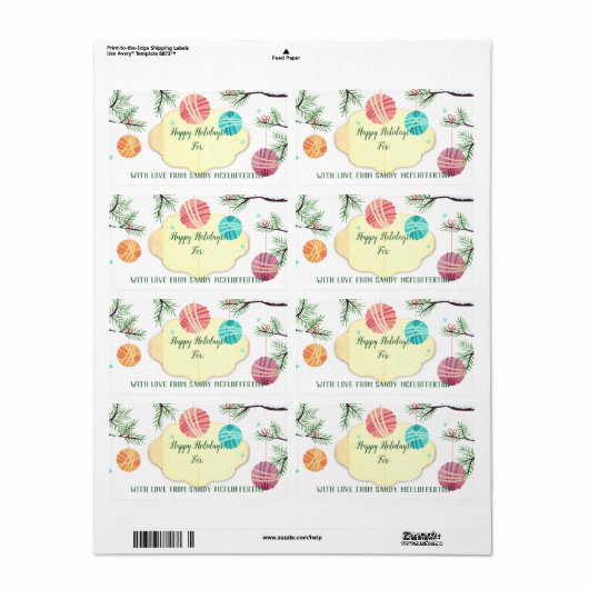 Ornamenten van garen breien haakwerk Kerst sticker (Full Sheet)