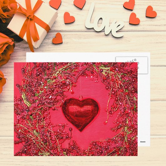 Ornamenten van het hart in een Briefkaart met een 