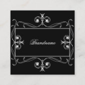  Ornamenten van zwarte en witte pinceltjes Vierkante Visitekaartje (Voorkant)