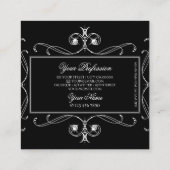 Ornamenten van zwarte en witte pinceltjes Vierkante Visitekaartje (Achterkant)