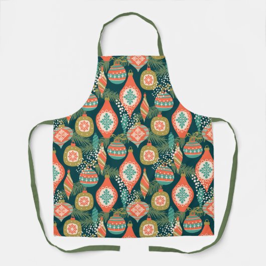 Ornamenten voor de  kerstfeestdag schort (Voorkant)