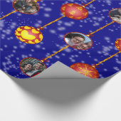 Ornamenten voor kerstbal 6 Foto's D-Navy Cadeaupapier (Hoek)