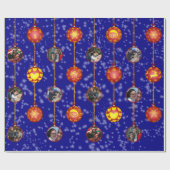 Ornamenten voor kerstbal 6 Foto's D-Navy Cadeaupapier (Vlak)