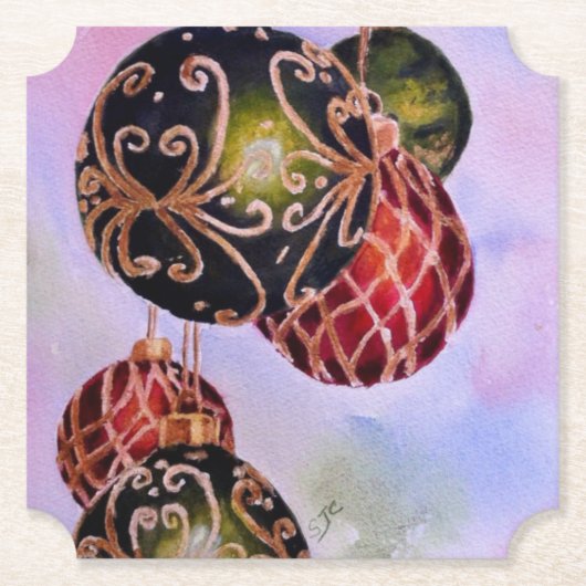 Ornamenten voor kerstbal kartonnen onderzetters (Voorkant)