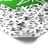 Ornamenten voor kerstbomen op Snowy Background Pos Poster (Hoek)