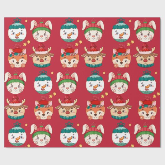 Ornamenten voor kerstCartoon Cadeaupapier (Vlak)